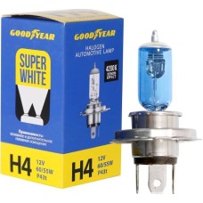 Лампа галогенная GOODYEAR GY014126 лампа галогенная автомобильная Н4 12V 60/55W P43t Super White