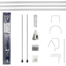 Карниз в ванную GFMARK 100012 Карниз в ванную угловой - универсальный хромированный с гибкой перекладиной