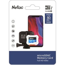 NETAC Micro SecureDigital 64GB microSDXC Class10 NT02P500STN-064G-S P500 w/o adapter