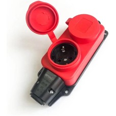 Колодка штепсельная соединительная КОСМОС KKsm-2g-Z-IP(R)16A красный