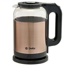 Чайник электрический DELTA DL-1115 gold (1,8л. металл/стекло)