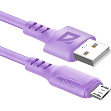 Кабель DEFENDER (87108VIO) USB кабель F207 Micro 1м,2.4А,силикон