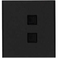 KRANZ Розетка STRONG компьютерная двойная RJ45+RJ45 кат6 с/у антрацит