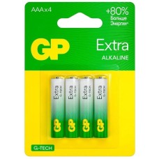 GP Батарея Extra Alkaline 24AXA21-2CRSBC4 AAA (4шт) блистер