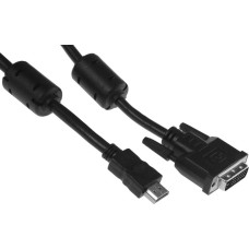 BURO Кабель HDMI (m) DVI-D (m) 10м (HDMI-19M-DVI-D-10M) феррит.кольца черный