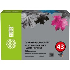 CACTUS Чернила CS-GI43BK/C/M/Y/R/GY голубой/пурпурный/желтый/черный 6x60мл для Canon Pixma G640/G540