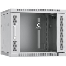 CABEUS Шкаф коммутационный (SH-05F-9U60/60) настенный 9U 600x600мм пер.дв.стекл 60кг серый 540мм 20кг 501мм IP20 сталь