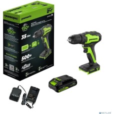 Greenworks GD24DD35 Дрель-шуруповерт аккумуляторная, 24V, б/щет, 29/35Нм,1х2Ач,ЗУ,кор [3704007CUA]