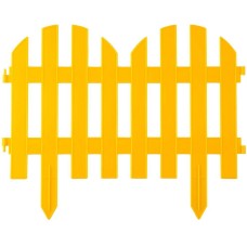 GRINDA Палисадник, 28 х 300 см, желтый, 7 секций, декоративный забор (422205-Y)