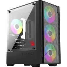 BLOODY Корпус CC-124 черный без БП mATX 8x120mm 2xUSB2.0 1xUSB3.0 audio bott PSU