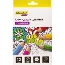 SILWERHOF Карандаши цв. Create Jumbo 6мм шестигран. дерево ассорти 12цв. коробка/европод