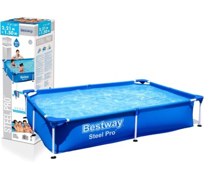 Бассейн BESTWAY Каркасный бассейн 221 х 150 х 43см 1200л Steel Pro 56401 (004871)