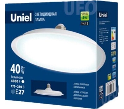 Лампа декоративная светодиодная UNIEL (UL-00004574) LED-U220-40W/4000K/E27/FR PLU01WH