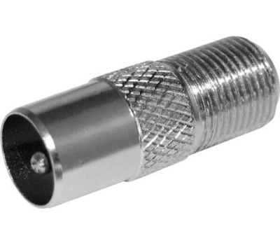 Переходник REXANT (06-0025-A) ПЕРЕХОДНИК АНТЕННЫЙ, (ГНЕЗДО F - ШТЕКЕР TV), (1ШТ.)