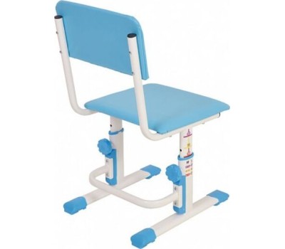 Стул POLINI Стул для школьника регулируемый Polini kids City / Polini kids Smart S, белый-синий (1кор)