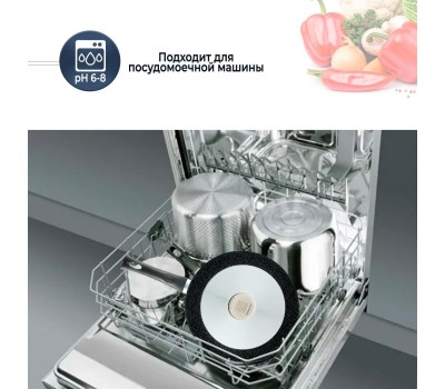 Сковорода НЕВА МЕТАЛЛ ПОСУДА L18126i а/пр литая 26см индукция Гранит 550000520