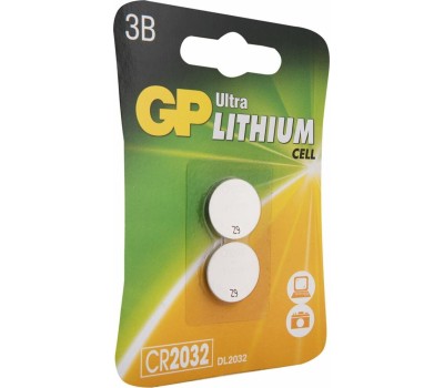 Литиевая батарейка GP (17041) CR2032-2CRU2 (CR2032)