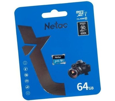 NETAC Micro SecureDigital 64GB microSDXC Class10 NT02P500STN-064G-S P500 w/o adapter