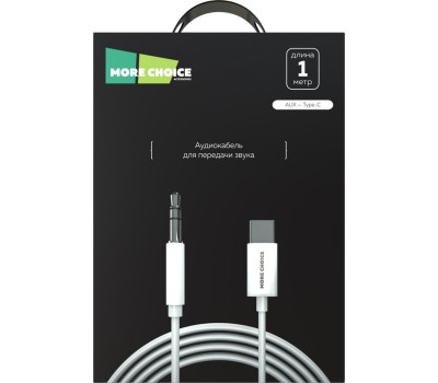 Кабель MORE CHOICE (4610196409851) UK28a AUX 3.5mm Type-C 1м White