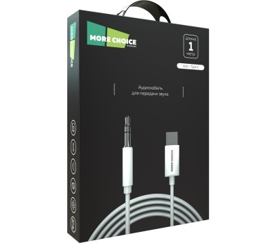 Кабель MORE CHOICE (4610196409851) UK28a AUX 3.5mm Type-C 1м White