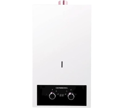 Проточный газовый водонагреватель GENBERG 410.01 ТУРБО 10 л. Белый ( 2 коробки)