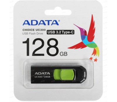 A-DATA Флеш Диск 128GB Type-C UC300 ACHO-UC300-128G-RBK/GN USB3.2 черный/зеленый
