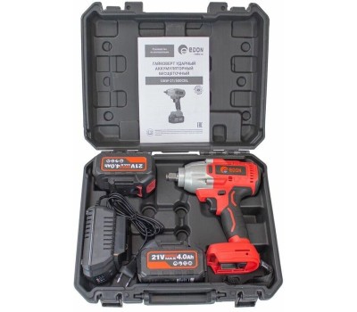 Гайковерт ударный EDON UAW-21/500CBL красный/черный, 21В, 2аккум., бесщеточный