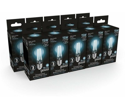 GAUSS Лампа светодиодная Filament 102902215 15Вт цок.:E27 груша 220B св.свеч.бел.нейт. (упак.:1шт)