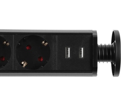 PREMIER Сетевой разветвитель 3R USB, 1.8м, черный [px/bl-vrt-3r-2usb-blk]