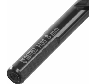 Сверло DENZEL Сверло по металлу, 8 мм, HSS-Tin, Golden Tip, 8 шт. 717219