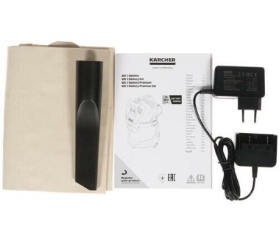 KARCHER Строительный пылесос WD 3 Battery Set *EU-II, аккумуляторный, желтый [1.629-911.0]