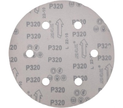 Круг шлифовальный PATRIOT Круг шлифовальный на липучке (225мм, Р320, 6 отв)