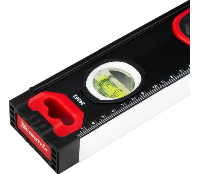 Уровень MATRIX Уровень алюминиевый, усиленный, фрезерованный, 3 глазка, двухкомпонентные рукоятки, 800 мм 34362