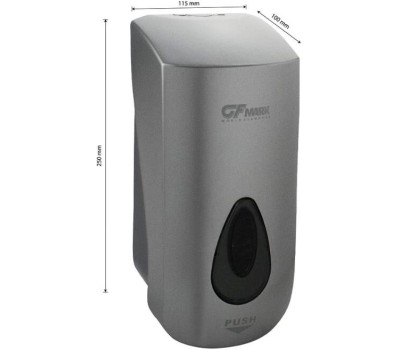 GFmark - Дозатор для ДЕЗИНФЕКЦИИ, пластик АБС, СЕРЫЙ, большой, с глазком - капля, 1000 мл, 655