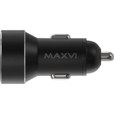 ЗАРЯДНЫЕ УСТРОЙСТВА В ПРИКУРИВАТЕЛЬ MAXVI CCM-M602PD LED metallic black 6A, 1xUSB, 1xType-C, QC3.0