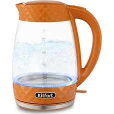 Чайник KITFORT KT-6123-4 оранжевый (стекло)