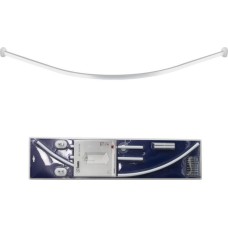 Карниз в ванную GFMARK 100014 Карниз в ванную угловой 1600 мм , закруглённый белый из алюминия , овальная труба