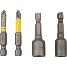 Набор бит KRANZ (KR-92-0461) Набор насадок на шуруповерт PH2, PZ2 с магнитным держателем 50 мм, головка 8 мм, 10 мм