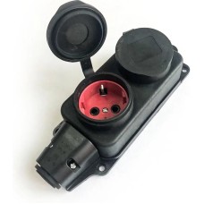 Колодка штепсельная соединительная КОСМОС KKsm-2g-Z-IP(B)16A черный