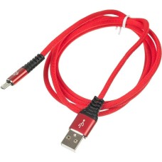 DIGMA Кабель micro USB (m) - USB (m), 1.2м, 2A, красный [microusb-1.2m-braided-r]