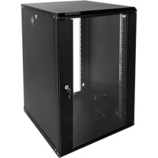 Электроника / Телекоммуникационные шкафы ЦМО Шкаф коммутационный ШРН-Эконом ШРН-Э-18.500-9005 настенный, стеклянная передняя дверь, 18U, 600x520 мм