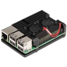 Корпус для ПК ACD Корпус RA503 Black Metal Aluminum Case with Double Fans for Raspberry Pi 4B (RASP4033)