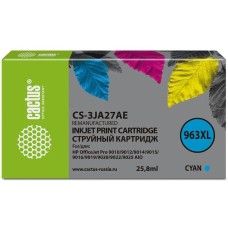 CACTUS Картридж струйный CS-3JA27AE 963XL голуб.пигм. (25.8мл) для HP OfficeJet Pro 9010/9010e/9012/9014/9015/9016/9019 с чипом