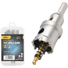 DELI Коронка по металлу твердосплавная с центрирующим сверлом DH-TCT032-E1 диаметр 32мм, шестигранный хвостовик