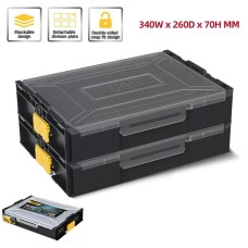 DELI Органайзер пластиковый штабелируемый с переставными перегородками DL1201 340 х 260 х 70 мм