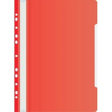 БЮРОКРАТ Папка-скоросшиватель PS-P20RED A4 прозрач.верх.лист боков.перф. пластик красный 0.12/0.16