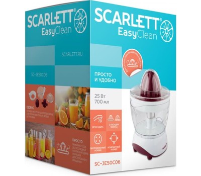 Соковыжималка SCARLETT SC-JE50C06 белый с красным