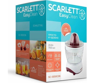 Соковыжималка SCARLETT SC-JE50C06 белый с красным