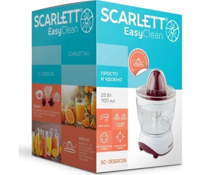Соковыжималка SCARLETT SC-JE50C06 белый с красным