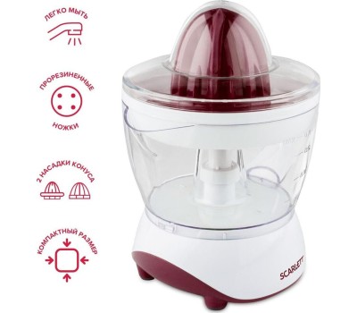 Соковыжималка SCARLETT SC-JE50C06 белый с красным